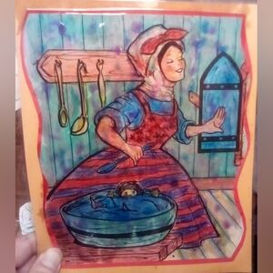 🎨American Spoons Watercolor Painting Art🖼